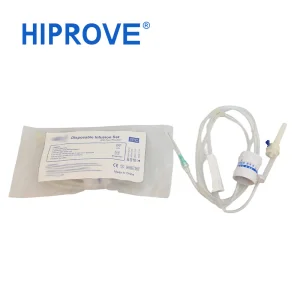 Conjunto de infusión de control de flujo médico desechable ISO con ajuste fino de precisión y micro regulador