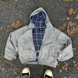 Reversible Plaid Flannel Hoodie Panama
