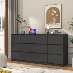 New Fashion Hot Sale Multi-Functional Wooden Bedroom MDF Chest of Drawers for Bedroom with 9 Drawes