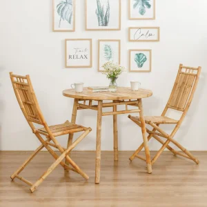 Folding Natural Bamboo Chairs