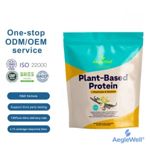 Vanilla Plant Based Protein Drink Mix, Multi Mushroom &amp; Seaweed Complex Vegan Protein Powder, Weight Management Sports Nutrition