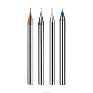 Miniature Micro Diameter Square End Mill Ultra Fine Tungsten Carbide Tin CNC Milling Cutter ODM OEM Precision Medical