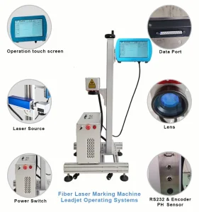 Leadjet Online Fiber Laser Marking Printer PVC /HDPE Plastic Pipe Tube Batch Number Coding Machine