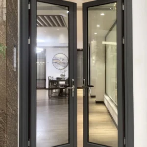Modern Aluminum Double Door with Full View Low-E Glass