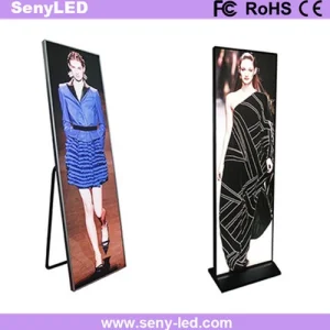 P1.25mm Video Advertising Panel Floor Stand LED Poster Display for Shops