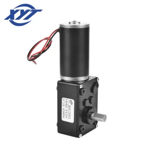 XYT Black 5840-31ZY 12v 24v High Torque Max 70Kg,cm Worm Gearbox Steel Tube Motor Micro Reducer Self-lock 90 Degree Dc Motor