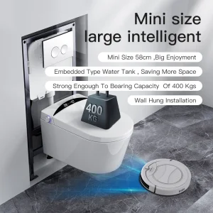 New Design Modern Automatic Toilet Bowl Bathroom Ceramic Wc Intelligent Wall Hung Mounted Smart Toilets