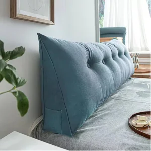 Ergonomic Triangle Wedge Back Pillow for Adults and Kids Sitting Comfortably in Bed