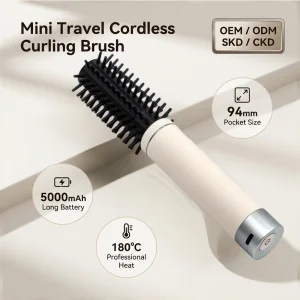 Custom Curling Iron USB Rechargeable Cordless Heated Brush