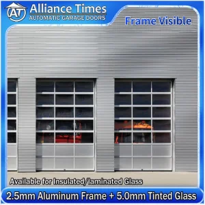 800n Power Force Aluminum Tinted Glass Panels Garage Door System