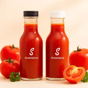 Empty Glass Sauce Salad Sauce Chili Glass Bottles with Screw Plastic Lid