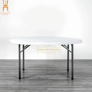 Events Party Wedding Outdoor 6FT 5FT 4FT HDPE Round White Foldable Plastic Banquet Tables