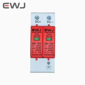 Sistema Solar Certificado CE T2 10-20ka 230V Protector de Sobretensión de CA 1p+N Dispositivo de Pararrayos de Baja Tensión Protección contra Rayos
