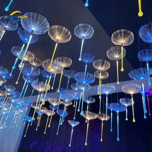 Led Jellyfish Light Outdoor Waterproof Colorful Fiber Optic Jellyfish Wedding Ceiling Light Bar Atmosphere Landscape Light