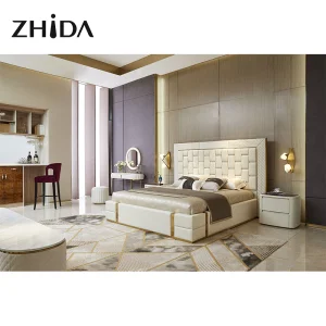 Cama doble de cuero villa