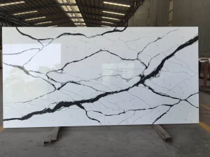 Wholesale Price Engineered Calacatta Quartz Stone for Countertop Wall Floor Tile Slabs
