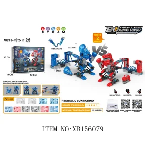 Juguetes educativos de diseño nuevo Xinbo para preescolar, juguetes de ciencia DIY de plástico 2 colores, set de dinosaurios de boxeo hidráulico para niños