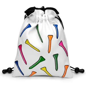 Hot Sale Logo Custom Leather Golf Pouch Golf Ball Pouch Drawstring Closure Golf Valuables Pouch