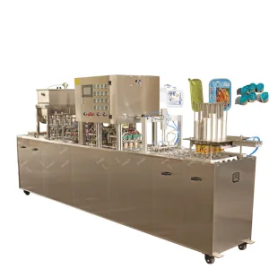 Automatic Jelly Juice Milk Meat Roll Film Cup Filling and Sealing Machine