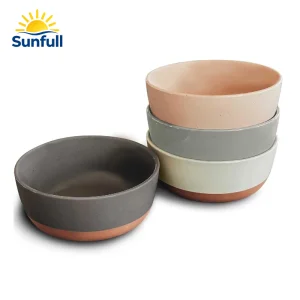 Ceramic Flat Bowls Set of 4-25 Oz- for Soup Salad, Rice Cereal, Breakfast Dinner Serving Oatmeal etc - Microwave Dishwasher and Oven Safe Porcelain Bowl