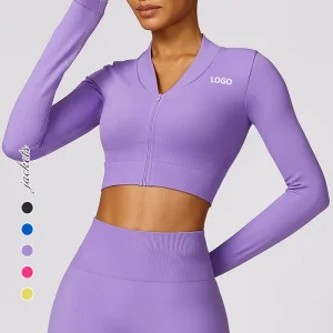 Seamless Zip Sports Tops