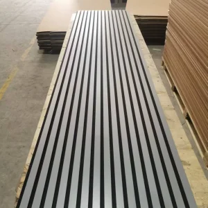 Durable Wood Veneer Covered Slats Acoustic Slat Panels for Home Decoration
