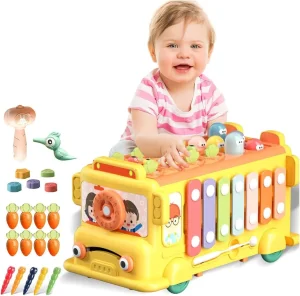 Montessori Toy Baby Bus Hammering Game