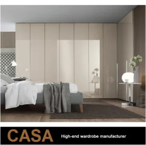 Guarda-roupa de Laca Brilhante Branca, Armário Fitted, Mobiliário de Quarto para Armazenamento