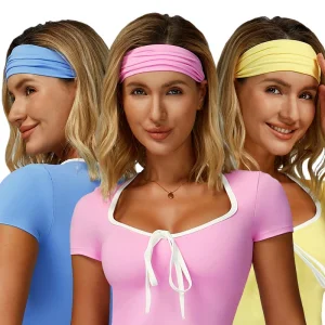 Headbands for Women, Elastic Soft Fabric Non-Slip Hair Bands Hair Warp for Daily Workout Yoga Running Sports