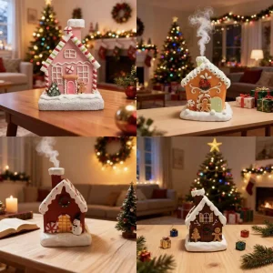 Christmas House Incense Burner Gingerbread House Aroma Burner Snowman Home Decoration Wholesale