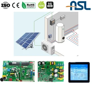 Single/Three Phase 3-4kw Solar Charger Power Grid Power Hybrid Supply Control Board PCBA Controller for Inverter Heat Pump &amp; Water Heater with Compressor Drive