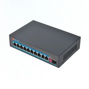 Smart 8 Port PoE Switch with SFP Fiber Uplink AI Watchdog for IP Camera and ISP Network