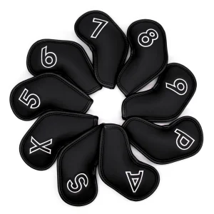 Manufacturer Custom Golf Club Headcover Embroidery Logo Golf Iron Head Covers 5-9 P,A,S,X Golf Iron Headcover Set