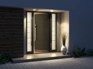 Customized Aluminium Front Entry Door Smart Face Recognition
