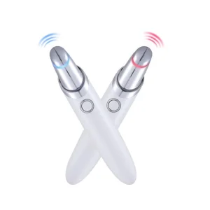 Home Use Hand Held Mini Rechargeable Intelligent Eye Massager Pen With 45 Degree Heated Eye Bag Removal Dark Circles Elimination
