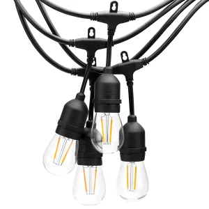 Fábrica Chinesa Luz de Cordão Solar com Filamento LED Duplo para Decoração de Casa e Jardim Iluminação de Natal