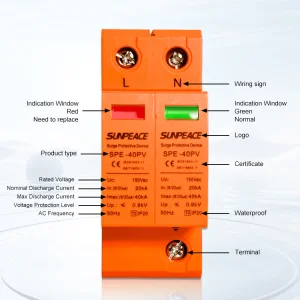 1P 2P 3P 4P DC SPD T3 20KA 40KA 500v 600v 800v 1000v 1200v Surge Protection Devices For Industrial Use Home Arrester For PV