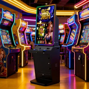 Gaming Cabinet 23.8 Inch Flat Screen Space Saving Design Metal English for North Carolina Market Bar Entertainment Room