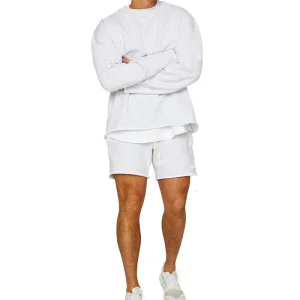 Wholesale Men's Casual Hoodies and Sweatshirts, Solid Color Running Training Loose Crewneck Sweatshirts Clothing