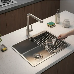 European Design High Quality 304 Stainless Steel Undermount Kitchen Press Sink