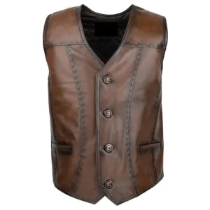2026 Genuine Leather Vest Motorcycle Biker Leather Vest Riding Waistcoat Leather Vest Top Higher Stylish Design With Custom own.