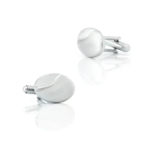 ODM Silver Oval Cufflinks Classic Customized Blanks Business Suit Shirt's Elegant Engraved Cuff Link CL-C444 Supplier, Exporter