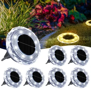 New Mini Solar-powered IP65 Waterproof 8LED Motion Sensor Flying Saucer Garden Lawn Light ABS Material