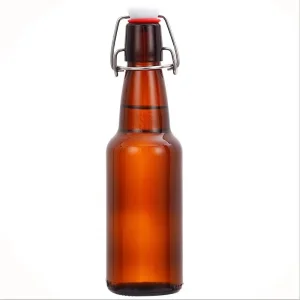 330ml 500ml Round Glass Swing Top Drinking Bottles Amber Beer Glass Bottle