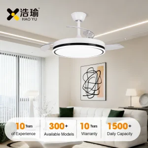 42-Inch 3 Blades Retractable Chandelier Fan DC Motor