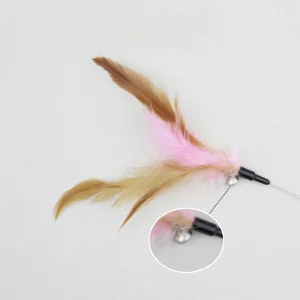 Hand Free Wire Teaser Wands Interactive Teaser Kitten Collar Cat Feather Toy