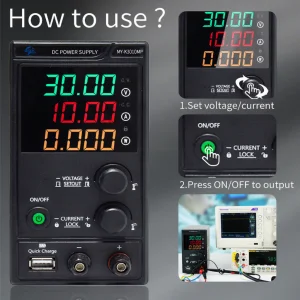MYAMi 300W 0-30V 0-10A Variable Desktop Lab Dc Power Supply 30V 10A Adjustable Regulated Switching Power Supply for Phone Repair