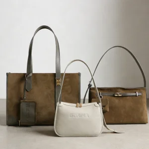 Woman Suede Style PU Leather Handheld Bag Set