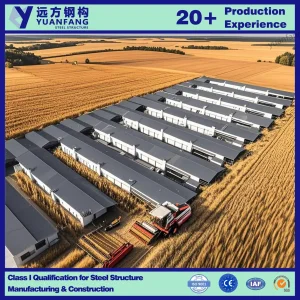 Prefabricated Metal Light Steel Structure Construction of Fram Chicken House / Warehouse for Industrial Workshop