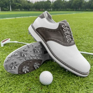 High Quality Men's Outdoor Golf Shoes Comfortable Breathable Mesh Sneakers Swivel Lace Rubber Insole Waterproof Lighted